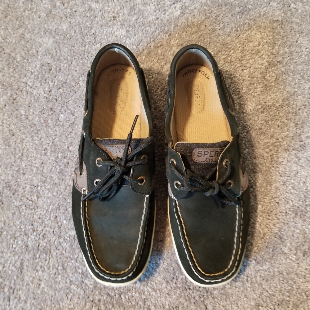 Sperry's black boat shoes!